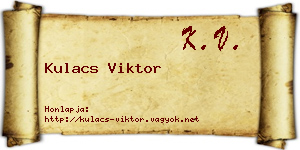 Kulacs Viktor névjegykártya